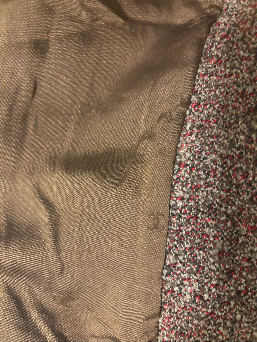 CHANEL Fur Long Coat Tweed Brown FR 36 - Picture 8 of 11